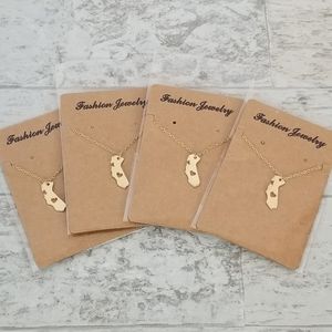 Gold California Love Heart Gold Look Necklace Lot of 4 Gift Idea